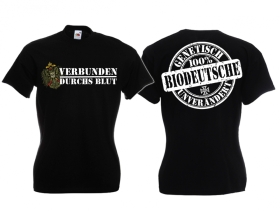 Frauen T-Shirt - BIO Deutsche - Verbunden durchs Blut - schwarz Frauen T-Shirt - BIO Deutsche - Verbunden durchs Blut - schwarz