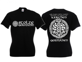 Frauen T-Shirt - Stolze Germanin - schwarz/weiß Frauen T-Shirt - Stolze Germanin - schwarz/weiß