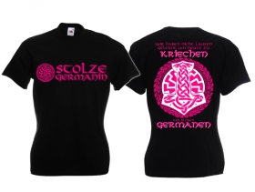 Frauen T-Shirt - Stolze Germanin - schwarz/pink Frauen T-Shirt - Stolze Germanin - schwarz/pink