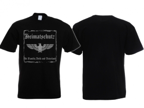 Frauen T-Shirt - Heimatschutz für Familie Volk und Vaterland - schwarz/silber Frauen T-Shirt - Heimatschutz für Familie Volk und Vaterland - schwarz/silber