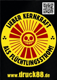 Lieber Kernkraft als Flüchtlingsstrom - Aufkleber Paket 50 Stück Lieber Kernkraft als Flüchtlingsstrom - Aufkleber Paket 50 Stück