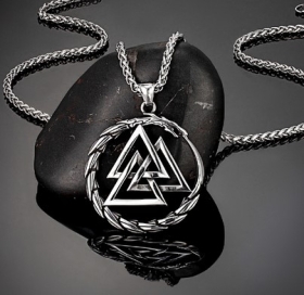 Halskette - Valknut - silber Halskette - Valknut - silber