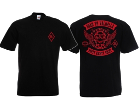 Frauen T-Shirt - Biker - Road to Valhalla - Motiv 1 - schwarz/rot Frauen T-Shirt - Biker - Road to Valhalla - Motiv 1 - schwarz/rot