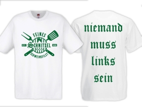 Frauen T-Shirt - Feines Schnitzel Schweinsfilet - weiß/grün Frauen T-Shirt - Feines Schnitzel Schweinsfilet - weiß/grün