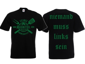 Frauen T-Shirt - Feines Schnitzel Schweinsfilet - schwarz/grün Frauen T-Shirt - Feines Schnitzel Schweinsfilet - schwarz/grün