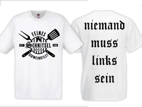 Frauen T-Shirt - Feines Schnitzel Schweinsfilet - weiß/schwarz Frauen T-Shirt - Feines Schnitzel Schweinsfilet - weiß/schwarz