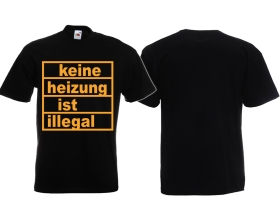 Frauen T-Shirt - Keine Heizung ist illegal - schwarz/orange Frauen T-Shirt - Keine Heizung ist illegal - schwarz/orange