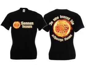 Frauen T-Shirt - Sonnenbraun - schwarz Frauen T-Shirt - Sonnenbraun - schwarz