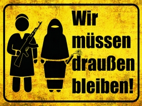 Blechschild - 20x30cm - Wir müssen draußen bleiben Blechschild - 20x30cm - Wir müssen draußen bleiben
