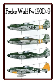 Holzschild - 12x18cm - Focke Wulf FW 190D-9 Holzschild - 12x18cm - Focke Wulf FW 190D-9