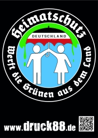 Heimatschutz - Werft die Grünen aus dem Land - Aufkleber Paket 100 Stück Heimatschutz - Werft die Grünen aus dem Land - Aufkleber Paket 100 Stück