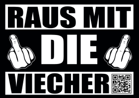 Raus mit die Viecher - Aufkleber Paket 100 Stück Raus mit die Viecher - Aufkleber Paket 100 Stück