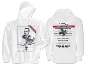 Kapuzenpullover - Helden für Deutschland - Adolf Galland - weiß Kapuzenpullover - Helden für Deutschland - Adolf Galland - weiß