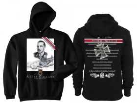 Kapuzenpullover - Helden für Deutschland - Adolf Galland - schwarz Kapuzenpullover - Helden für Deutschland - Adolf Galland - schwarz