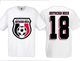 T-Hemd - Fußball - Deutsches Reich - Trikot 18 - Motiv 2 - weiß T-Hemd - Fußball - Deutsches Reich - Trikot 18 - Motiv 2 - weiß