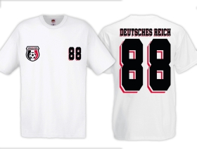T-Hemd - Fußball - Deutsches Reich - Trikot 88 - Motiv 1 - weiß T-Hemd - Fußball - Deutsches Reich - Trikot 88 - Motiv 1 - weiß