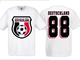 T-Hemd - Fußball - Deutschland - Trikot 88 - Motiv 2 - weiß T-Hemd - Fußball - Deutschland - Trikot 88 - Motiv 2 - weiß