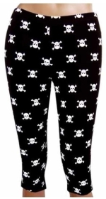 Leggings - Capri - Totenköpfe - schwarz Leggings - Capri - Totenköpfe - schwarz