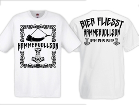 T-Hemd - Männertag - Hammervollson - Bier fliesst durch meine Adern - weiss T-Hemd - Männertag - Hammervollson - Bier fliesst durch meine Adern - weiss