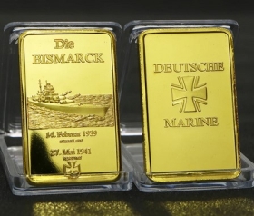 Deko - Gold Unze - Schlachtschiff Bismarck Deko - Gold Unze - Schlachtschiff Bismarck