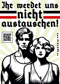 Ihr werdet uns nicht austauschen - Aufkleber Paket 100 Stück Ihr werdet uns nicht austauschen - Aufkleber Paket 100 Stück