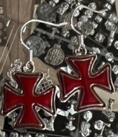 Ohrringe - Eisernes Kreuz - rot +++EINZELSTÜCK+++ Ohrringe - Eisernes Kreuz - rot +++EINZELSTÜCK+++