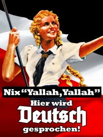 Holzschild - 12x18cm - Nix "e;Yallah,Yallah"e; - Hier wird Deutsch gesprochen+++Einzelstück+++ Holzschild - 12x18cm - Nix "e;Yallah,Yallah"e; - Hier wird Deutsch gesprochen+++Einzelstück+++