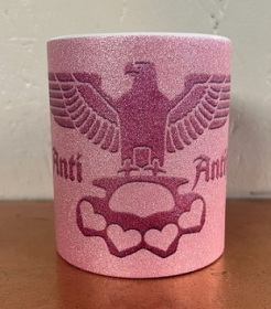 Glitzer Tasse - pink - Anti-Antifa - Reichsadler - Schlagring - pink/pink Glitzer Tasse - pink - Anti-Antifa - Reichsadler - Schlagring - pink/pink