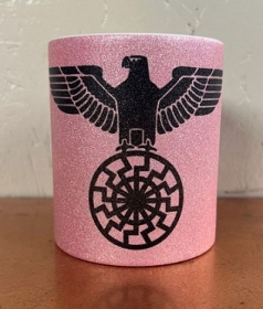 Glitzer Tasse - pink - Reichsadler mit Schwarzer Sonne Glitzer Tasse - pink - Reichsadler mit Schwarzer Sonne