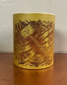 Glitzer Tasse - gold - Thors Hammer - Der Zerschmetterer Glitzer Tasse - gold - Thors Hammer - Der Zerschmetterer