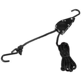Spannseil - 6 mm - 2 Meter - mit Ratschensicherung - schwarz Spannseil - 6 mm - 2 Meter - mit Ratschensicherung - schwarz