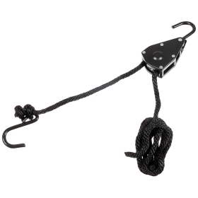 Spannseil - 9 mm - 2 Meter - mit Ratschensicherung - schwarz Spannseil - 9 mm - 2 Meter - mit Ratschensicherung - schwarz