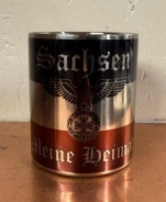 Edelstahltasse mit Karabinerhakengriff - Sachsen meine Heimat Edelstahltasse mit Karabinerhakengriff - Sachsen meine Heimat