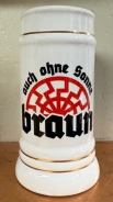Bierkrug mit Goldlinien - Auch ohne Sonne braun Bierkrug mit Goldlinien - Auch ohne Sonne braun