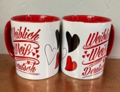 Tasse - rot - weiblich weiß deutsch - SWR