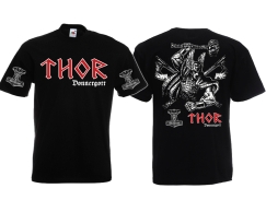 Frauen T-Shirt - Thor - Donnergott - klassisch + Ärmeldruck