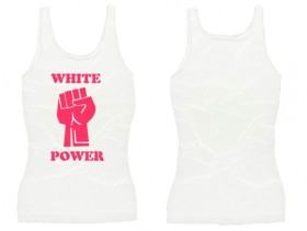 Frauen Top - White Power - weiß/pink Frauen Top - White Power - weiß/pink