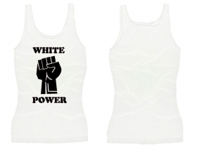 Frauen Top - White Power - weiß/schwarz Frauen Top - White Power - weiß/schwarz