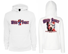 Kapuzenpullover - White Power - Dog Face - Südstaaten - weiß Kapuzenpullover - White Power - Dog Face - Südstaaten - weiß