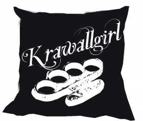 Kissen - Krawallgirl - schwarz/weiß Kissen - Krawallgirl - schwarz/weiß