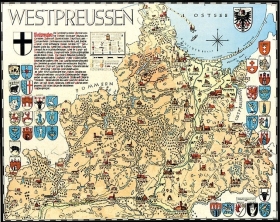 Bildwandkarte - Westpreußen Bildwandkarte - Westpreußen