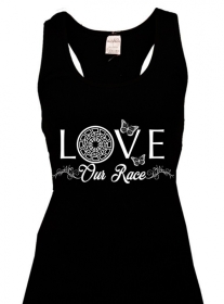 Frauen Top - Love our Race - schwarz/weiß Frauen Top - Love our Race - schwarz/weiß