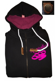 Druck18 Premium - Frauen Kapuzenjacke - Krawallgirl - schwarz/pink Druck18 Premium - Frauen Kapuzenjacke - Krawallgirl - schwarz/pink