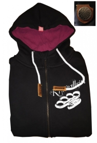 Druck18 Premium - Frauen Kapuzenjacke - Krawallgirl - schwarz/weiß Druck18 Premium - Frauen Kapuzenjacke - Krawallgirl - schwarz/weiß