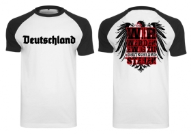Raglan T-Shirt - Wir werden ewig zu Deutschland stehen - schwarz/weiß Raglan T-Shirt - Wir werden ewig zu Deutschland stehen - schwarz/weiß