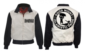 Harrington Jacke - bedruckt - schwarz/weiß - Islamists not Welcome Harrington Jacke - bedruckt - schwarz/weiß - Islamists not Welcome