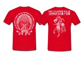 Frauen T-Shirt - Indianer - Konnten die Einwanderer nicht stoppen - Motiv 2 - rot Frauen T-Shirt - Indianer - Konnten die Einwanderer nicht stoppen - Motiv 2 - rot
