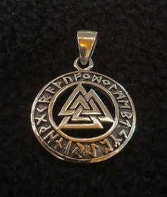 Silber Kettenanhänger - Wotans Knoten mit Runen - 925 Silber Silber Kettenanhänger - Wotans Knoten mit Runen - 925 Silber